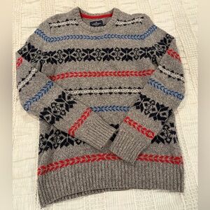 American Eagle Fair Isle Crewneck Sweater Men’s Medium Woven GUC Cozy